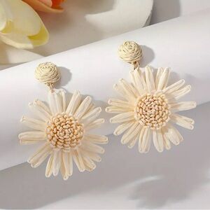 Boho handcrafted sunflower earrings